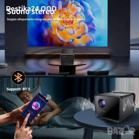 Проектор Full HD WiFi Bluetooth Android Auto Focus 25000 lumens, снимка 5 - Друга електроника - 53821007