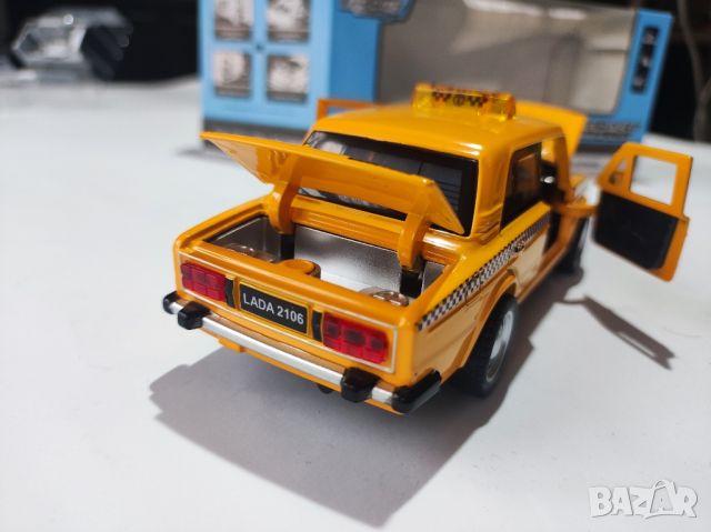 Метална количка модел на Лада ВАЗ 2106, такси , снимка 1 - Коли, камиони, мотори, писти - 45776401