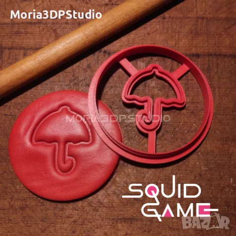 Резци за сладки, бисквити, фондан и тесто Squid Game, снимка 2 - Форми - 50308403