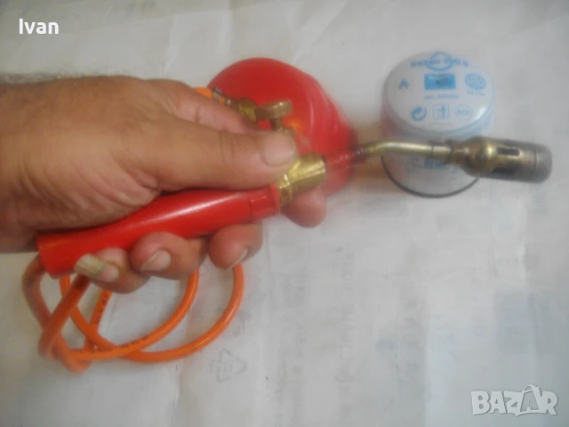 Мини бижутерска горелка за патрон газ пропан-бутан немска оригинална с маркуч и бутилка, снимка 14 - Други инструменти - 51251852