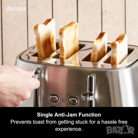 Тостер за 4 филии Morphy Richards Mexborough, 1860W,черна рамка,242901, снимка 4 - Тостери - 51866232