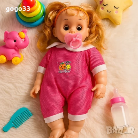 Кукла бебе с биберон – 25 см звук и забавление, снимка 8 - Кукли - 50958359