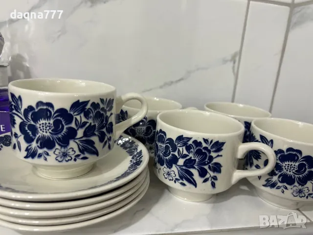 Реколта от 1970 г. на Broadhurst „Garland“ дуо от чаша, чинийка за чай / Broadhurst Ironstone / син , снимка 2 - Сервизи - 49689967
