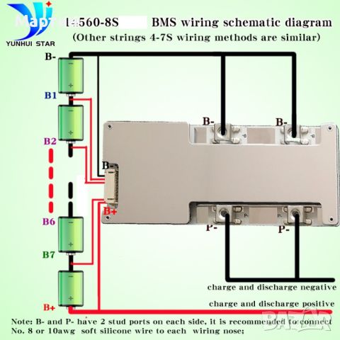 BMS БМС 4S 8S 16S 50A 100A LiFePO4, снимка 5 - Друга електроника - 46659423