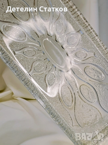 Стъклени винтидж плата Walther Glass 2 бр., снимка 4 - Чинии - 51965951