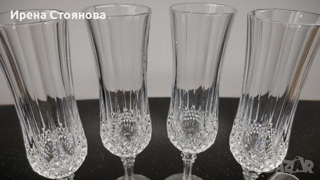 Cristal D’ Arques. Шест броя кристални чаши за шампанско/бяло вино, оловен кристал 150 мл, снимка 13 - Чаши - 46035814