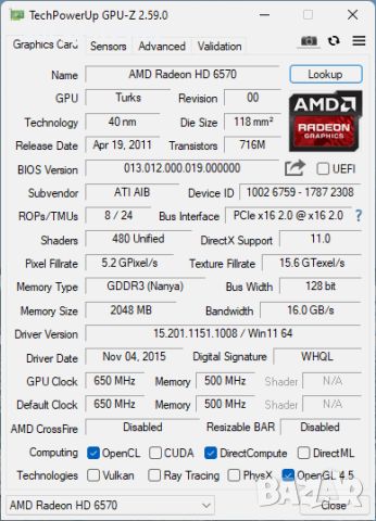 Видео карта AMD Radeon PowerColor HD AX6570 HDMI 2048MB GDDR3 128bit PCI-E, снимка 10 - Видеокарти - 46414540