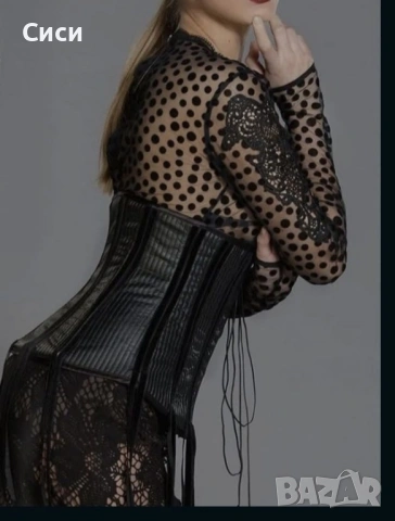 Прозрачна, дантелена рокля с корсет на българската марка "Replica"/ Реплика, снимка 5 - Рокли - 54109990