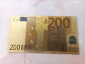 Златна банкнота 200€, снимка 1