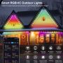 RGBWW Постоянни външни светлини 5M, интелигентни RGBIC, 46 сценични режима Водоустойчиви, 12 LED, снимка 2