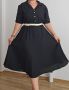 2XL Макси Дамска рокля Trendyol Curve черна с ластик на талията кръста, снимка 1