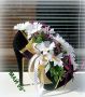 Обувка от кадифе с цветя, снимка 1 - Подаръци за жени - 45078746