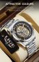 LIGE Skeleton Reloj Hombrе моден кварцов часовниk скелет,неръжд. стомана модел 2024,уникален дизайн