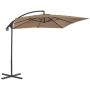 vidaXL Градински чадър чупещо рамо и стоманен прът 250x250 см тауп（SKU:44880е, снимка 1 - Градински мебели, декорация  - 45811103
