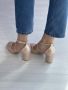 Изчистени дамски затворени сандали с ток, снимка 1
