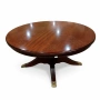 Класическа кръгла трапезна маса изработена от махагон., снимка 1
