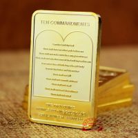Златно кюлче КОПИЕ в предпазна капсула 10 - божи заповеди с Иисус Христос на кръст. десетте божи зап, снимка 3 - Нумизматика и бонистика - 45686993