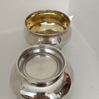 Комплект сребърни чаши за вино  с позлата , снимка 8 - Антикварни и старинни предмети - 45507034