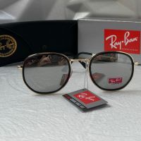 Ray-Ban RB3348 Blaze Round дамски мъжки слънчеви очила унисекс сиви огледални, снимка 1 - Слънчеви и диоптрични очила - 45429525