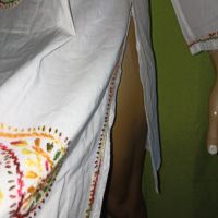 Бяла памучна риза/ роба / туника с  бродерия ръчна изработка L, снимка 9 - Туники - 45851106