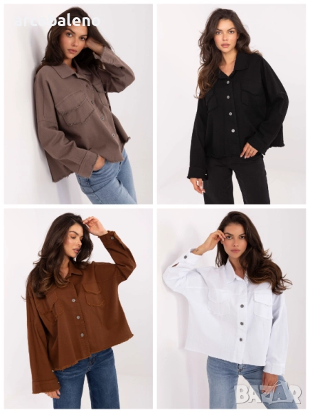 Дамско дънково яке с джобове, 4цвята , снимка 1