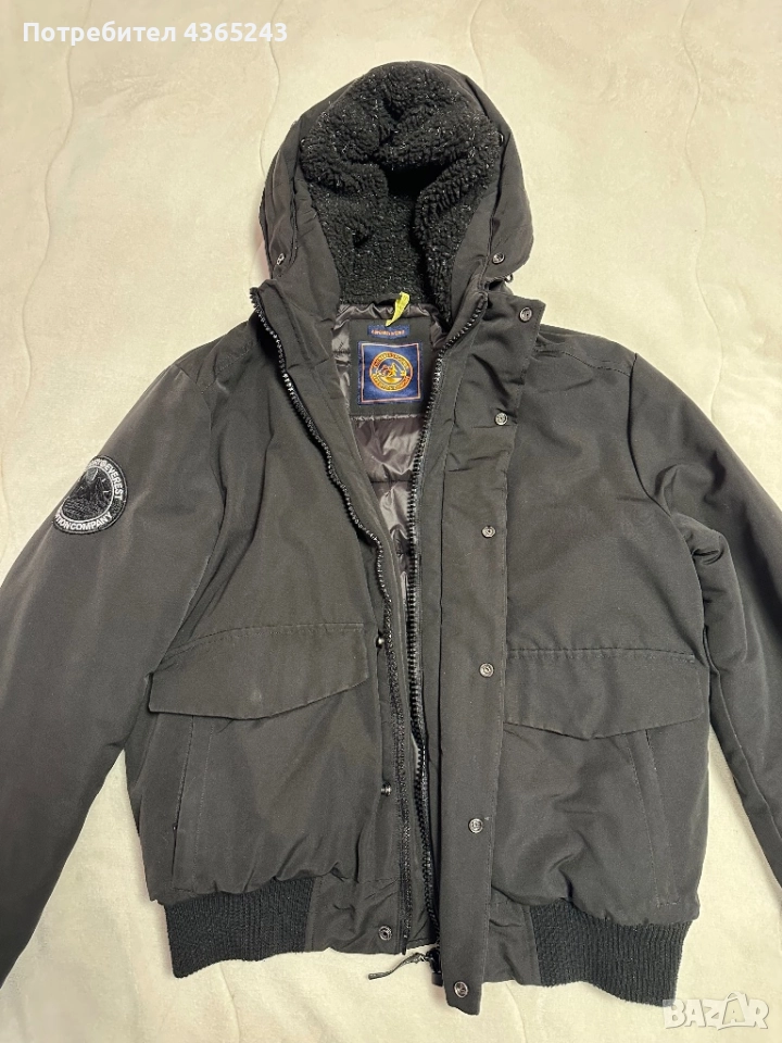 Оригинално Мъжко Яке Superdry много дебело и топло, черно преходно яке, снимка 1
