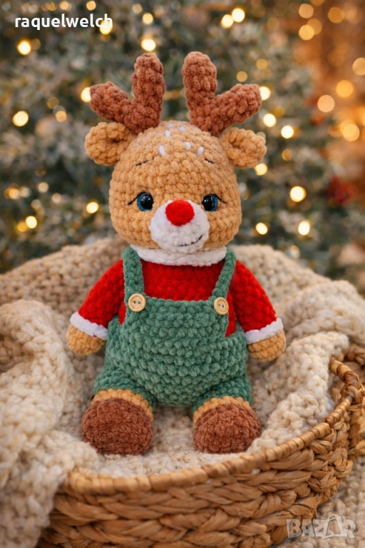 Ръчно Изплетено Еленче "Амигурими", снимка 1