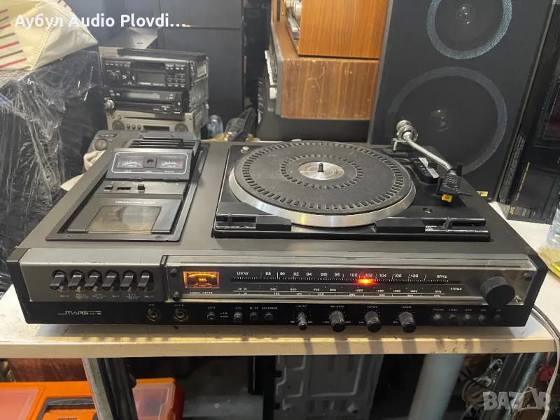 Стерео система MARS KA-40 с грамофон, касетофон и радио, миксер, снимка 1
