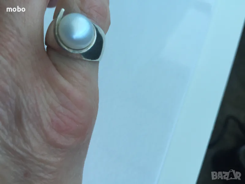 Красив нов сребърен пръстен със седеф, общо тегло 5.97г , проба 925. , снимка 1