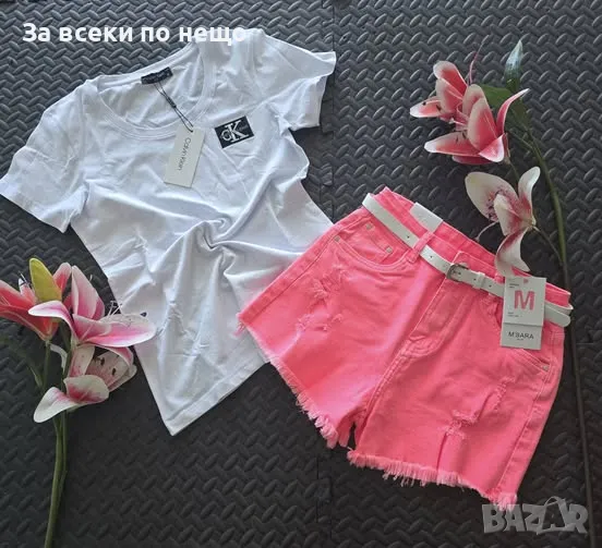 Calvin Klein Дамски Къс Летен Комплект Тениска И Къси Панталонки Келвин Клайн Код VL-39, снимка 1