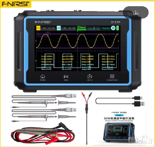 FNIRSI-2C53P - Осцилоскоп със сензорен екран /Touch Screen /, снимка 1