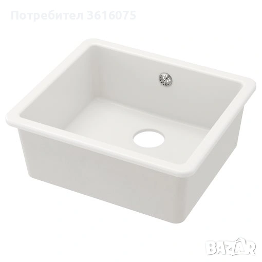 КУХНЕНСКА МИВКА IKEA HAVSEN - БЯЛ КЕРАМИЧЕН ГЛАНЦ, снимка 1