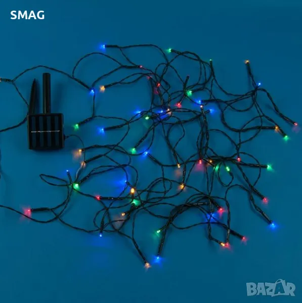 60 соларни LED таймер светлини 10.3m - многоцветен S_1170166, снимка 1