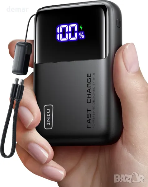 Мини външна батерия INIU 65W 20000mAh за лаптоп и телефон, PD QC (USB-C вход/изход), снимка 1
