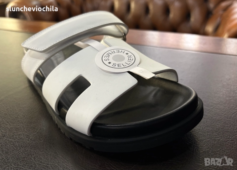 Hermes Chypre Leather Sandals, снимка 1
