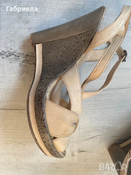 Високи сандали, естествена кожа, снимка 1