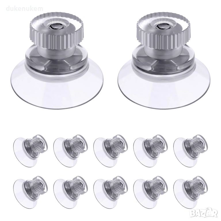 Комплект 12 броя вакуумни вендузи 25 мм с метална гайка, снимка 1