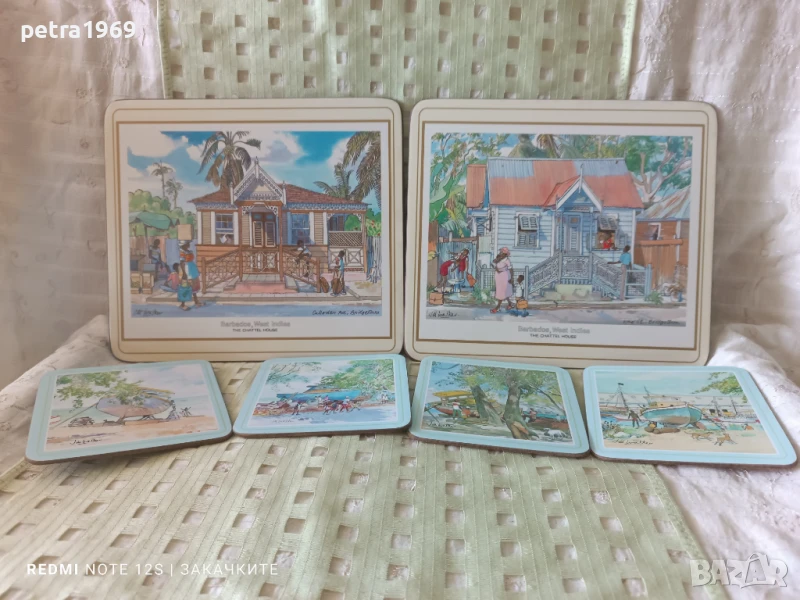 Комплект нови неползвани подложки върху коркова основа, снимка 1