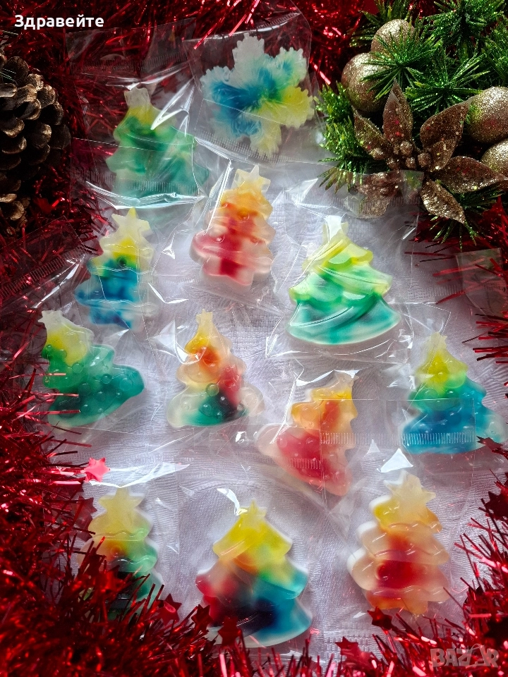 Бюджетни коледни глицеринови хипоалергенни сапунччета с аромат на Коледа, снимка 1