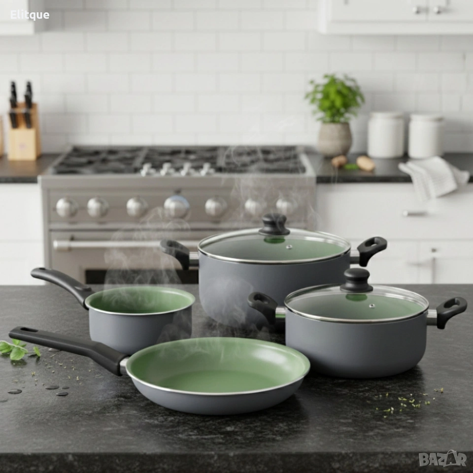 Комплект съдове Michelino Lara – 6 Части с незалепващо Pfluon покритие и турбо индукция, снимка 1