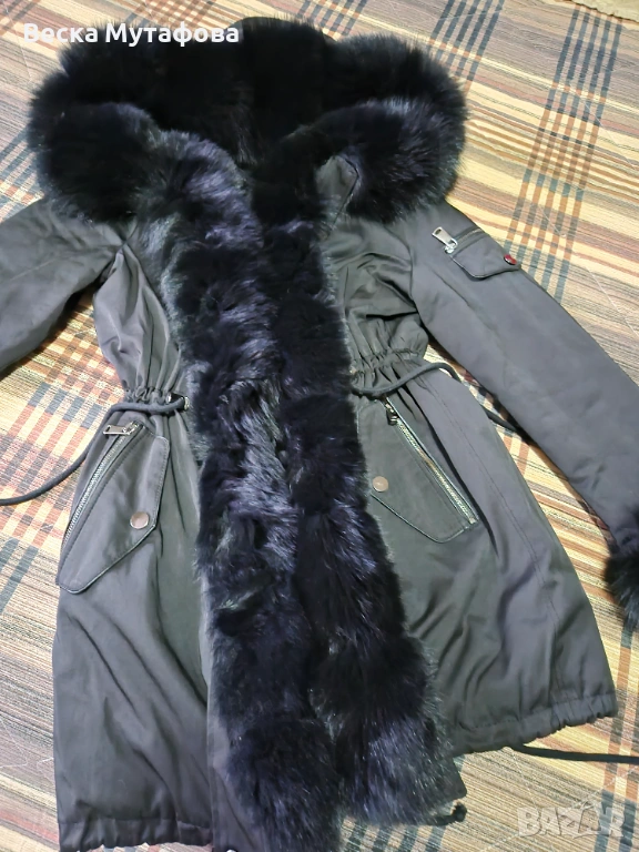 Яке естествена яка черно размер С ., снимка 1