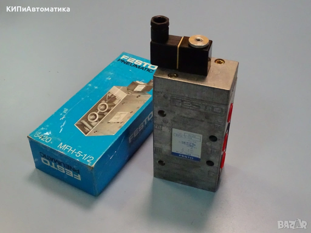ел. магнитен вентил Festo MFH-5-1/2 typ6420 Pneumatic Solenoid Valve 2-8Bar 220V/24VDC, снимка 1