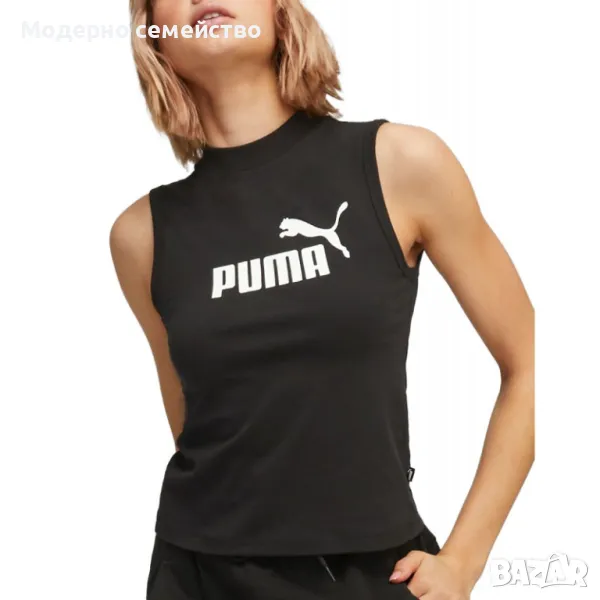 Дамски спортен потник PUMA Essentials High Neck Tank Top Black, снимка 1