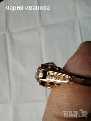 много стар златен пръстен с диамант роза шлифовка 0.80 карата, снимка 9 - Пръстени - 45819439