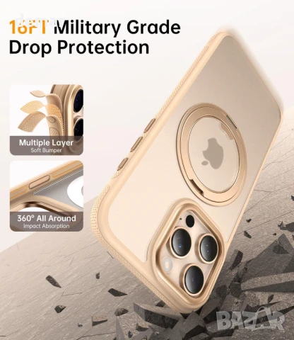 YINLAI калъф за iPhone 16 Pro Max, магнитна стойка с въртене на 360°,бутон за управление на камерата, снимка 7 - Калъфи, кейсове - 50757775