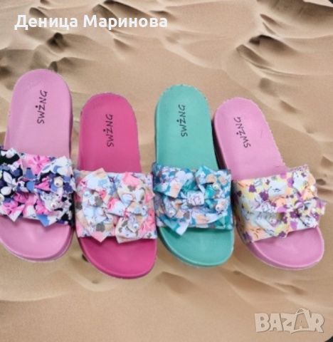 Дамски плажни чехли с уникален цветен дизайн , снимка 3 - Чехли - 45447589