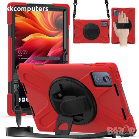 Защитен калъф Lenovo Tab K11 Plus със стойка, 360° ротация- Защитени ъгли, Ремък за рамо, TPU+PC, Вк, снимка 2 - Калъфи, кейсове - 52937766