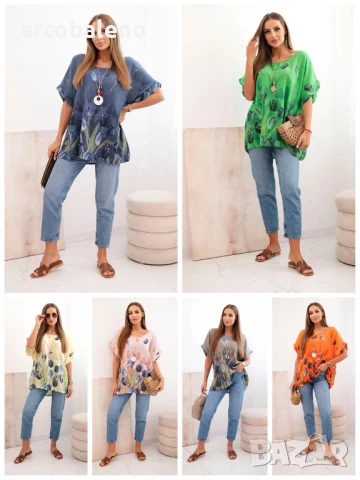 Дамска памучна риза с флорален десен, 14цвята 