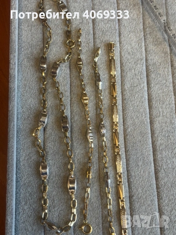 Златни гривни 14карата и ланец , снимка 4 - Гривни - 53666346