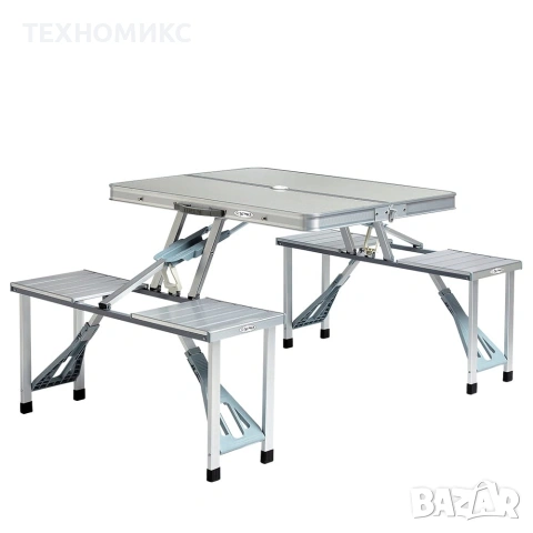 Сгъваем комплект за къмпинг - маса с 4 вградени стола, снимка 3 - Други стоки за дома - 53776671